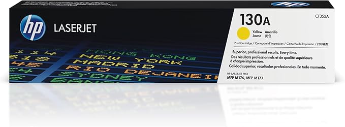 HP 130A Yellow Toner Cartridge | Works with HP Color LaserJet Pro MFP M176, M177 Series | CF352A
