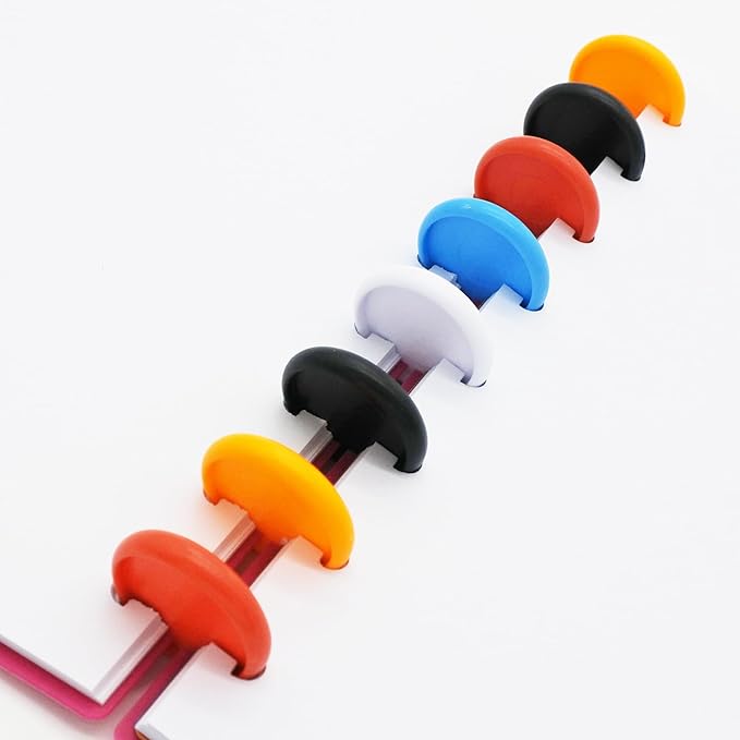 100pcs Discbound Notebook Discs DIY Planner Accessories fits for Tul,Levenger,Arc,Happy Planner,Talia(Solid Mixed,0.94inch/24mm)