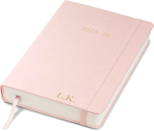 Wykeham's Executive 2025-26 Daily Journal Planner – Mid-Year Academic Diary (Personalized Rose, 8.5"×5.5")