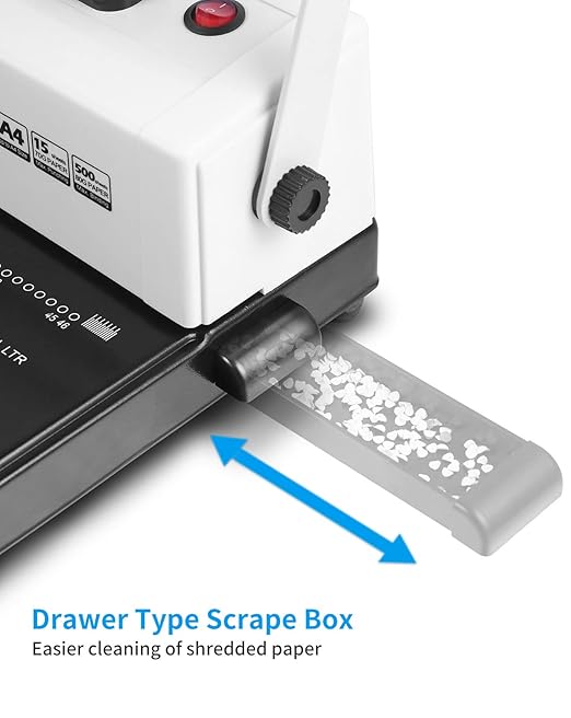 MAKEASY Coil Spiral Binding Machine - Manual Hole Punch - Electric Coil Inserter - Adjustable Side Margin - for Letter Size/A4/A5, Comes with 1 Box 5/16'' Plastic Coil Binding Spines & Plier