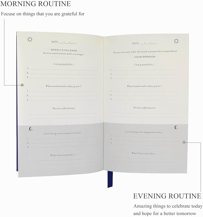 The Gratitude Journal - A Few Minutes a Day for More Happiness, Optimism, Affirmation & Reflection - An Effective Manifestation Guide Journal, Undated Daily Journals for Women & Men