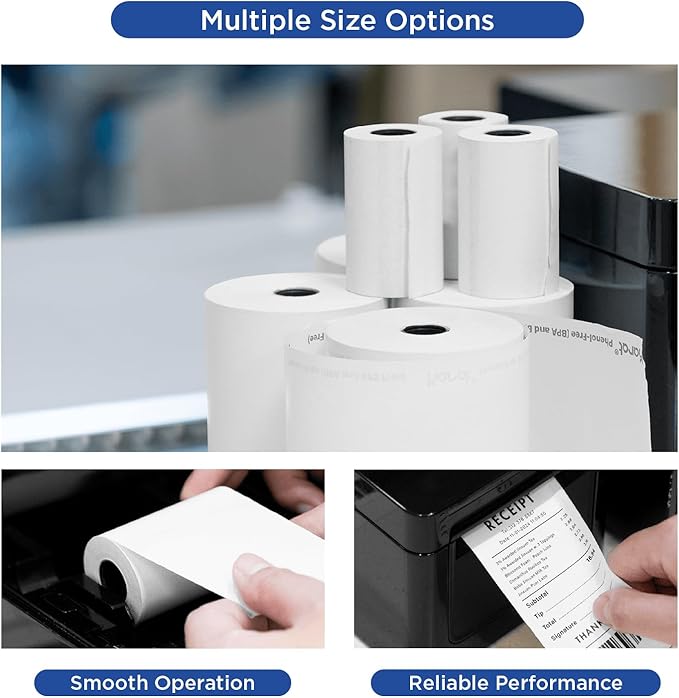 Karat 2 1/4" x 85' - 50 Rolls Thermal Paper Rolls - Phenol Free, BPA Free - Ideal for POS Receipt Printers, Cash Registers, Credit Card Machines, Mobile Printers - GS-TR225085-PF