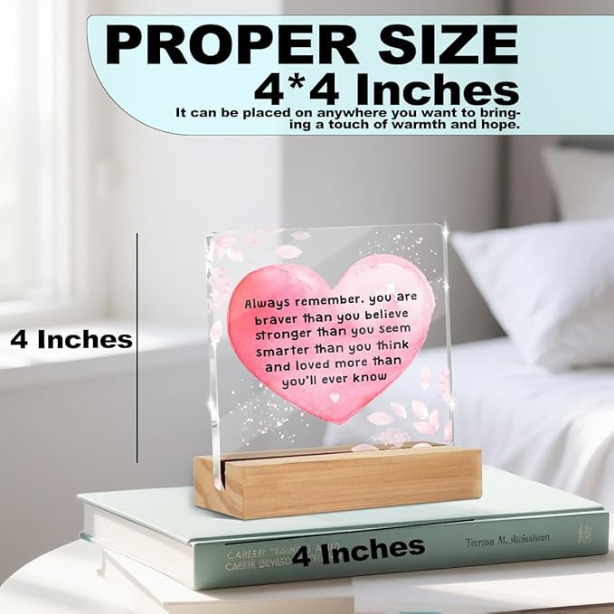 Inspirational Quotes Desk Decor, Thank You Gifts for Women Men Friends, Inspirational Gifts for Coworker Motivational Quote Clear Sign Home Office Desk Decor Christmas Birthday Gift