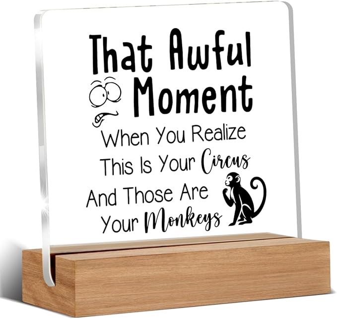 Boss Day Gifts, Funny Boss Gift for Women Men, Appreciation Gifts for Bosses Managers, This is Your Circus Office Decorative Signs Plaque for Desk