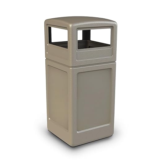 Commercial Zone-73290299PolyTec 42 Gallon Square Waste Container with Dome Lid Color: Beige