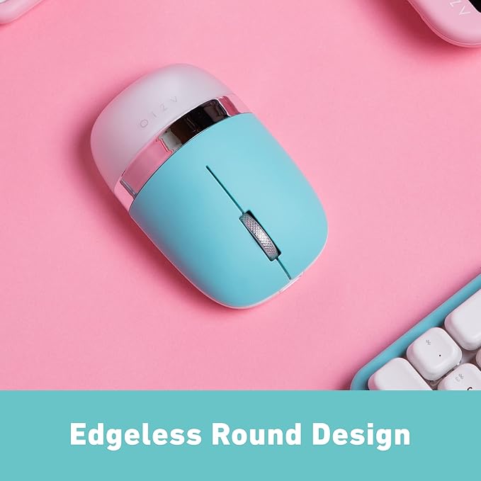 Azio IZO Wireless Optical Mouse - Bluetooth 3.0 & 5.0/2.4G RF-USB, Ambidextrous Design, PixArt PAW3212 Sensor, 1000/1600/2400 DPI, Rechargeable, PC & Mac