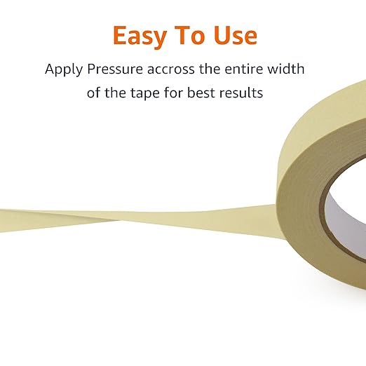 Amazon Basics Masking Tape, Pack of 3 Rolls, Beige, 0.7 inch x 180 feet
