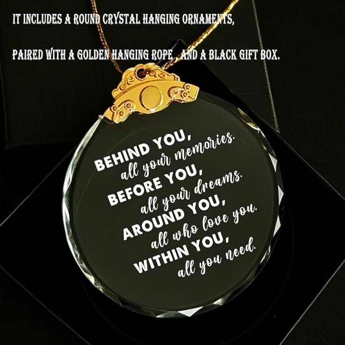 Graduation Quote Sign Crystal Ornament - 2025 Graduation Decorations Positive Behind You All Your Memories Sign Rustic Home Wall Decoration Grad Gift