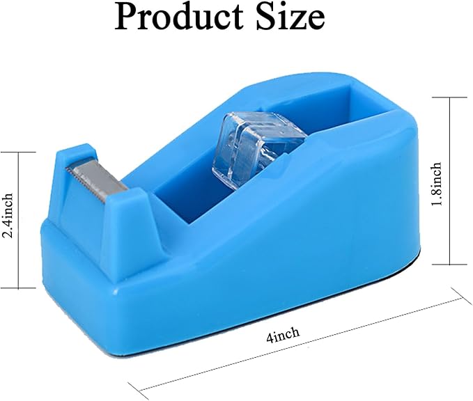 Desktop Tape Dispenser Heavy Duty Desk Accessories Floral Office Tape Dispensers, Weighted Non-Skid Base, Rose Red