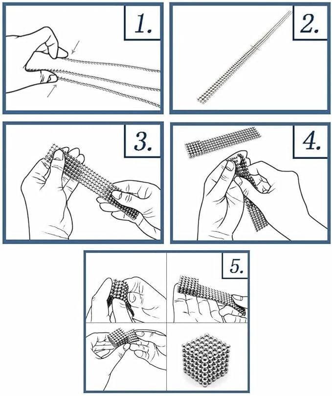 1000pcs Upgrade Balls Original Creative 3D Fidget Building Desk Toy for Stress Relief Beads Putty Toy Slime (Sliver-3MM-1000pcs)