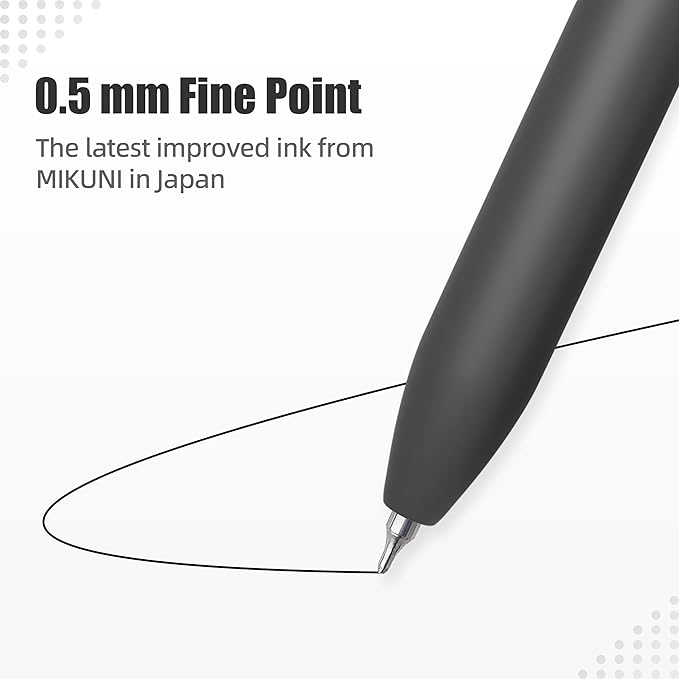 Aesthetic Gel Ink Pens, 0.5mm Fine Point for Smooth Writing, 6 Pens + 3 Refills No Smear & Bleed Quick Dry, Retractable, Ideal for Journaling and Note-Taking, Stylish Office and School Supplies