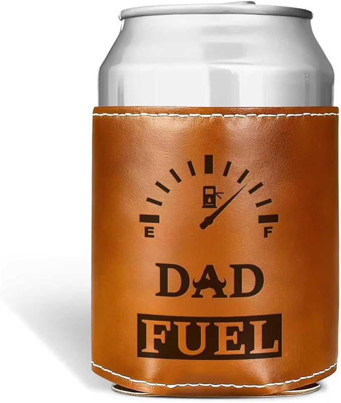 Funny Gifts for Dad from Daughter Son,Christmas Gifts for Men,White Elephant Gifts for Adults,Mens Birthday Gag Cool Retirement Gifts for Him Husband Grandpa,Leather Can Cooler Sleeve Holder for Soda