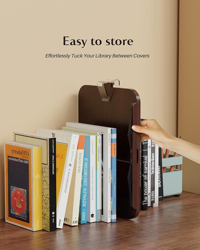 Adjustable Book Stand with 360 Swivel Base, Foldable Cookbook Stand for Recipe Books, Laptops, Textbooks