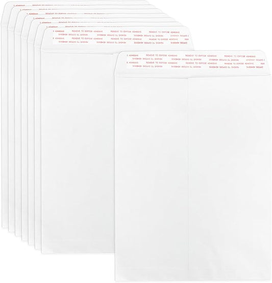 10x13 White Envelopes Self Seal 100 Pack, Goefun 80GSM Paper Security Catalog Large Envelopes 10x13 with Peel and Seal Flap for Mailing, Organizing and Storage