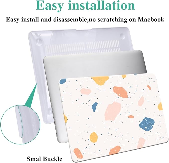 DTangLsm Compatible with MacBook Air 13 inch Case 2021 2020 2019 2018 Release A2337 M1 A2179 A1932, Plastic Hard Shell Protective Case & Keyboard Cover for Mac Air 13 M1 with Touch ID, Colorful Stones