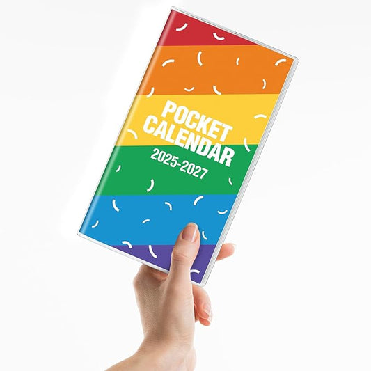 Pocket Calendar 2026-2027, Rainbow Monthly Planner 2025-2027 - 3.7" x 6.7" - Runs from July 2025 Until December 2027, Pocket Calendar 2026 with PVC Cover for School, Home & Office Supplies