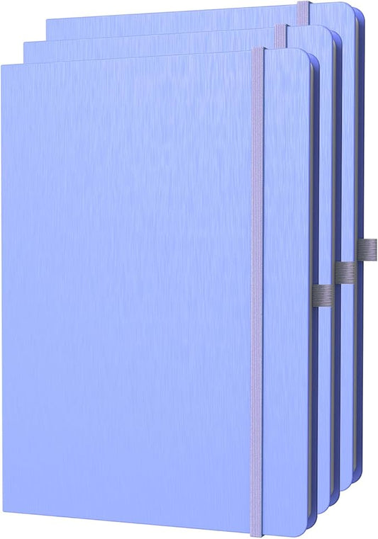 A4 Lined Journal Notebook, 8mm Ruled Notepad, Journaling for Writing, Work, School, Travel and Note Taking, Hardcover 160 Pages (80 Sheets) 8.27 x 11.6 inches (3 Pack Cornflower Blue)