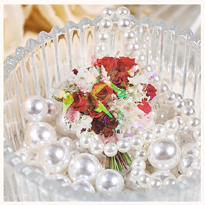 MAFELOE 30 Pieces PET Scrapbook Stickers of Bouquets Theme, Aesthetic Deco Supplies for Junk Bullet Journaling Card Making Daily Planner-Red (D-Y4-AYSQ)