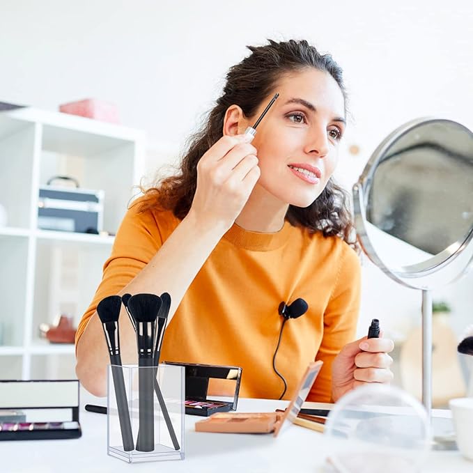 Acrylic Pen Holder,6 Pack Acrylic Pen Holder Clear Acrylic Pencil Pen Holder Cup Acrylic Pencil Cup Pencil Holder Clear Pen Holder Pencil Organizer Pen Holder Container for Office Desk Accessory