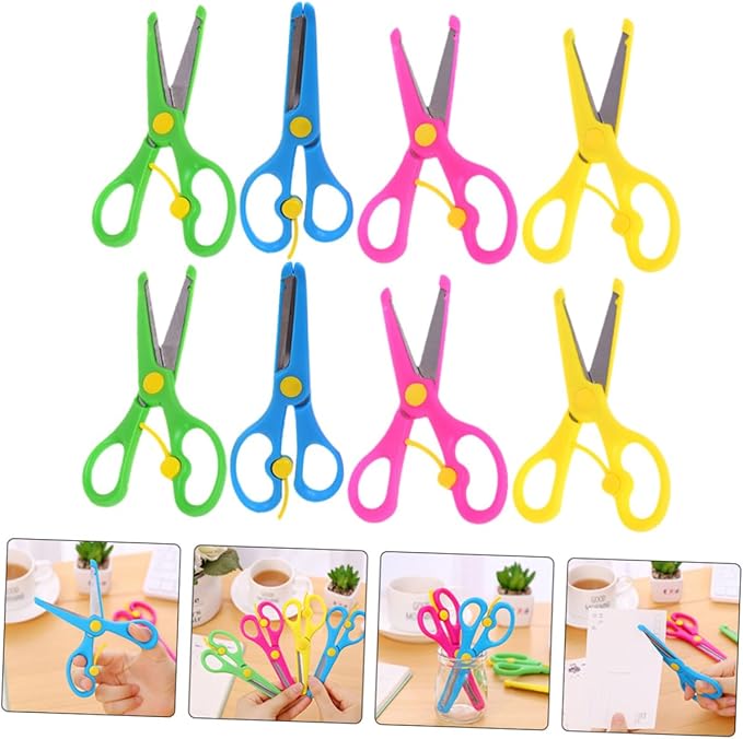 8Pcs Craft Scissors Safe Blunt Tip DIY Scissors for Years Ergonomic Design for Comfortable Cutting Arts and Crafts Supplies