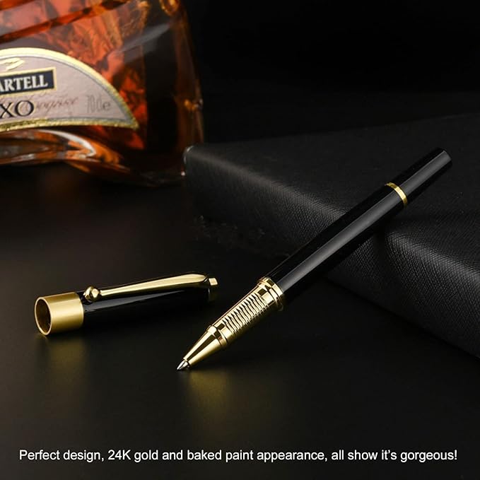 YIVONKA Ballpoint Pen Black Refill,Luxury Ballpoint Line width 0.5mm,Best Ball Pen Gift Set for Men & Women Professional Executive,Office,Nice BallPens Classy Gift Box (2 Black)