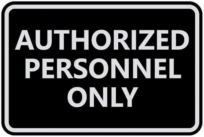 Signs ByLITA Classic Framed Authorized Personnel Only Sign (Black/Silver) - Large 5 Pack