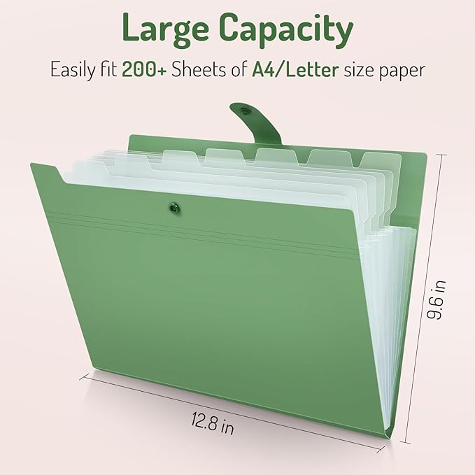 Forvencer Expanding File Folder with 8 Pocket, Letter Size Accordion File Organizer, Portable Folders for Documents, Cute Paper Organizer, Filling Products for School Office Supplies, Sky Blue