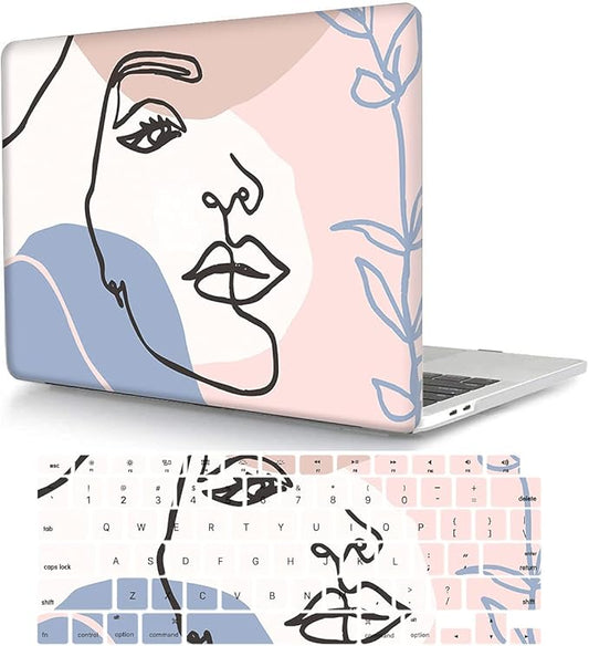 Case Compatible with MacBook Air 13 inch (Models: A1369 & A1466, Older Version 2010-2017), 2 in 1 Plastic Hard Shell Protective Case Cover & Keyboard Protector - Girl Pattern 1