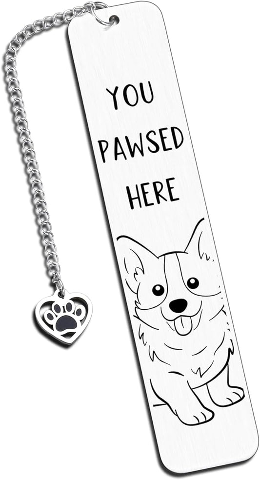 Corgi Dog Bookmark for Dog Lovers Gifts for Women, Corgi Gifts for Corgi Lovers, Dog Mom Gifts for Women, Cute Bookmarks Book Club Gifts for Readers Book Lovers Women, Book Marks for Reading Women Men