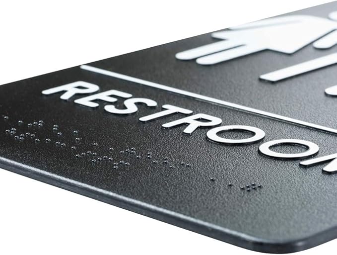 Men's/Women's Restroom Sign for Handicap Accessible Restroom ADA-Compliant Bathroom Door Sign, Made in USA, Pack of 12