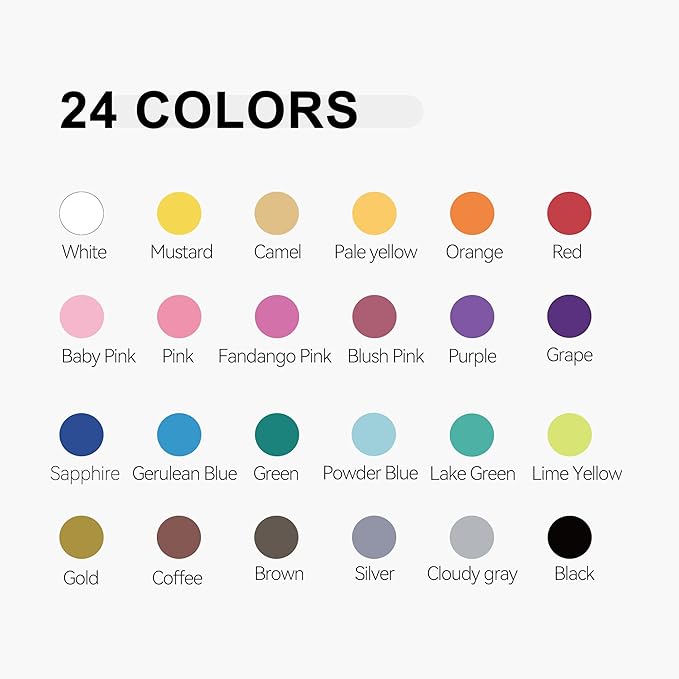 TRANSON 24 Colors Fine and Brush Dual-tip Acrylic Paint Marker Pen Set for Canvas Rock Wood Leather Ceramic DIY Painting