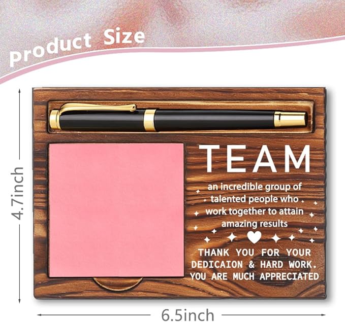 Team Sticky Note Holder, Team Appreciation Thank You Gifts for Women Men Employee Coworkers Mentor, Team Gifts Office Desk Self-Stick Note Pad Holders YB360