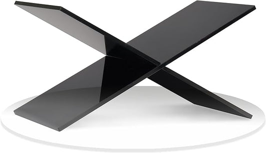 Large Clear Acrylic Book Stand - Perfect for Displaying Open Books on Your Coffee Table - Ideal for Bibles, Cookbooks, Guestbooks, Magazines, Each with a Lucite Paperweight (Black)