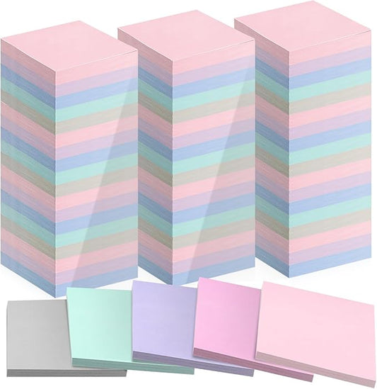 Fainne 120 Pack Sticky Notes Bulk Back to School Supplies Self Stick Note Pads Paper Memo for Office First Day of School Student Teacher Essentials (3x3 Inch,Cute Color)