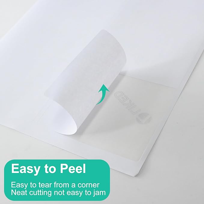 L LIKED 3-1/3" x 4" Shipping Labels 30 Sheets, Total 180 Printable White Sticker Labels, Laser/Inkjet Printing - Matte