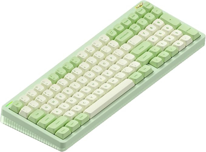 nuphy Halo96 V2 Wireless Mechanical Gaming Keyboard, Gasket Structure, 96% Hot Swappable, 99 Keys RGB Backlit, Bluetooth/USB-C/2.4GHz, Raspberry Switches (46gf), Green