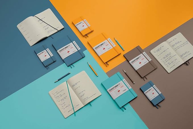 LEUCHTTURM1917 - Notebook Hardcover Medium A5-251 Numbered Pages for Writing and Journaling (Rising Sun, Plain)