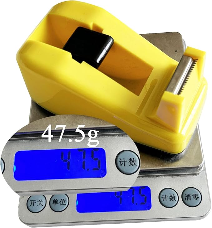 Desktop Tape Dispenser Cute Light Office Tape Dispensers, Nano Pads Fix Base, Black