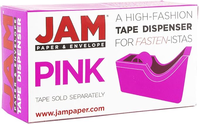 JAM PAPER Office & Desk Sets - 1 Stapler & 1 Tape Dispenser - Fuchsia - 2/Pack