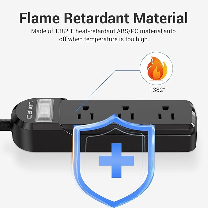 IPX6 Outdoor Power Strip Weatherproof, Waterproof Surge Protector with 3 Wide Outlet 12FT Long Extension Cord, Wall Mountable for Outside Decorations and More UL Listed(Black)