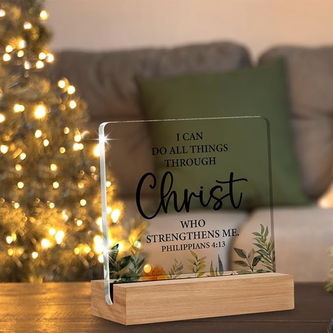 Christian Gifts for Women Men, Inspirational Religious Gifts for Christian Women, Bible Verse Decor Desk Signs Plaque