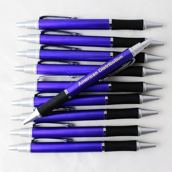 ezpencils - Personalized - Elegant Tip and Click Silver Accents on Purple Solid Color Body and Black Grip - Bullet Ballpoint Pens - 12 pkg - FREE PERZONALIZATION