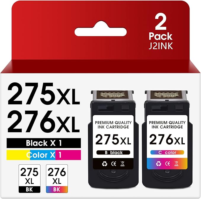 275 276 for Printer Ink Canon 275 and 276 PG-275XL CL-276XL PG 275 CL 276 Combo Pack for Canon 275 and 276 Ink Cartridges for Canon PIXMA TS3500 TS3522 TR4720 TR4700 TR4722 TS3720