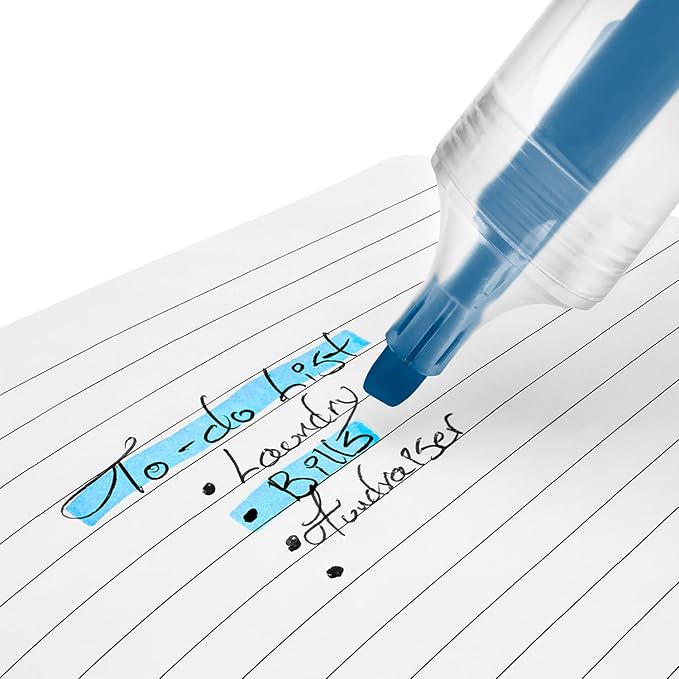 RPET Highlighter Customize Text Name or Personalized Image 0.95 Each - Sold in Pack of 250 - Clear with Blue