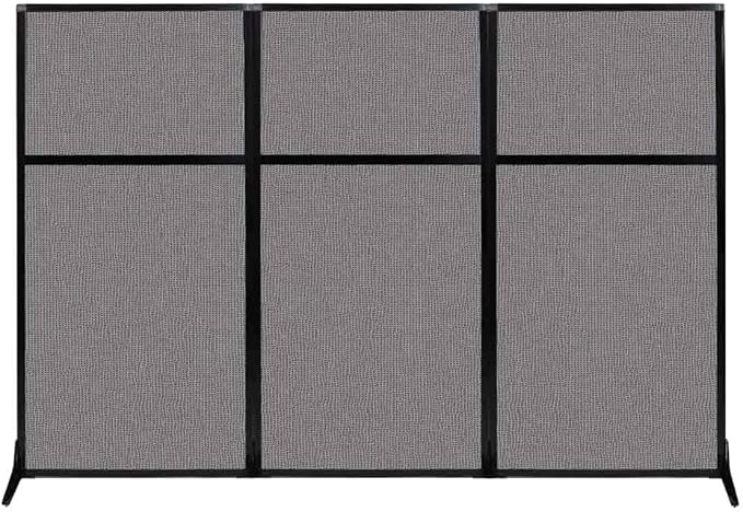 Versare Workstation Partition | Portable Wall Divider | Modern Office Cubicle | Free Standing Privacy Screen | Flexible Work Space | 99" x 70" Slate Fabric Panels