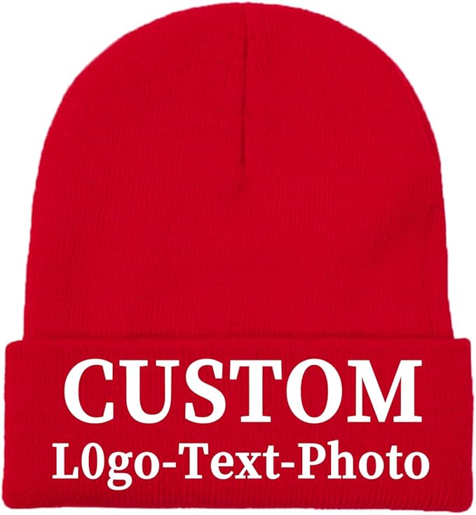 Custom Beanie for Men Women Bulk Custom Winter Hat Beanies with Logo Text Image Personalized Knit Hats Gifts for Business