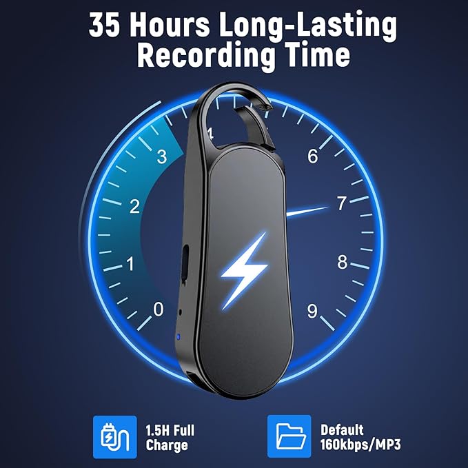 Professional Portable V56 Voice Recorder 128GB, Howabo New Upgraded Noise Reduction HiFi Pure Sound Quality, 1536Kbps Audio Activated Voice Recorder for Your Lectures Meetings Classes