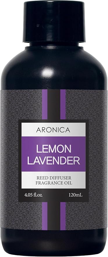 Aronica Lemon Lavender Essential Oil, Diffuser Oil Refills Scents for Home, Refill Essential Oil Bottle, Organic Air Fresheners for Home, Infused Oil Refill