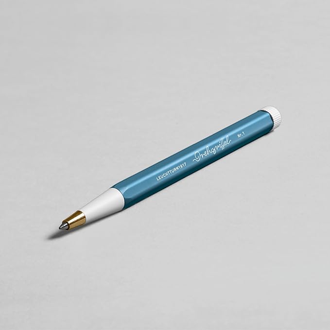 LEUCHTTURM1917 - Drehgriffel Writing Pen (Stone Blue) - Gel Pen with Black Ink Included