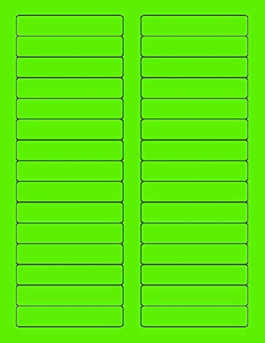 NextDayLabels - 8-1/2 x 11 Neon Color High Light Fluorescent Labels for Laser & Inkjet Printer (Green Fluorescent, 2/3" x 3-7/16" - 30 Per Page | 750 Labels)